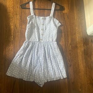 hollister button up ruffle romper
